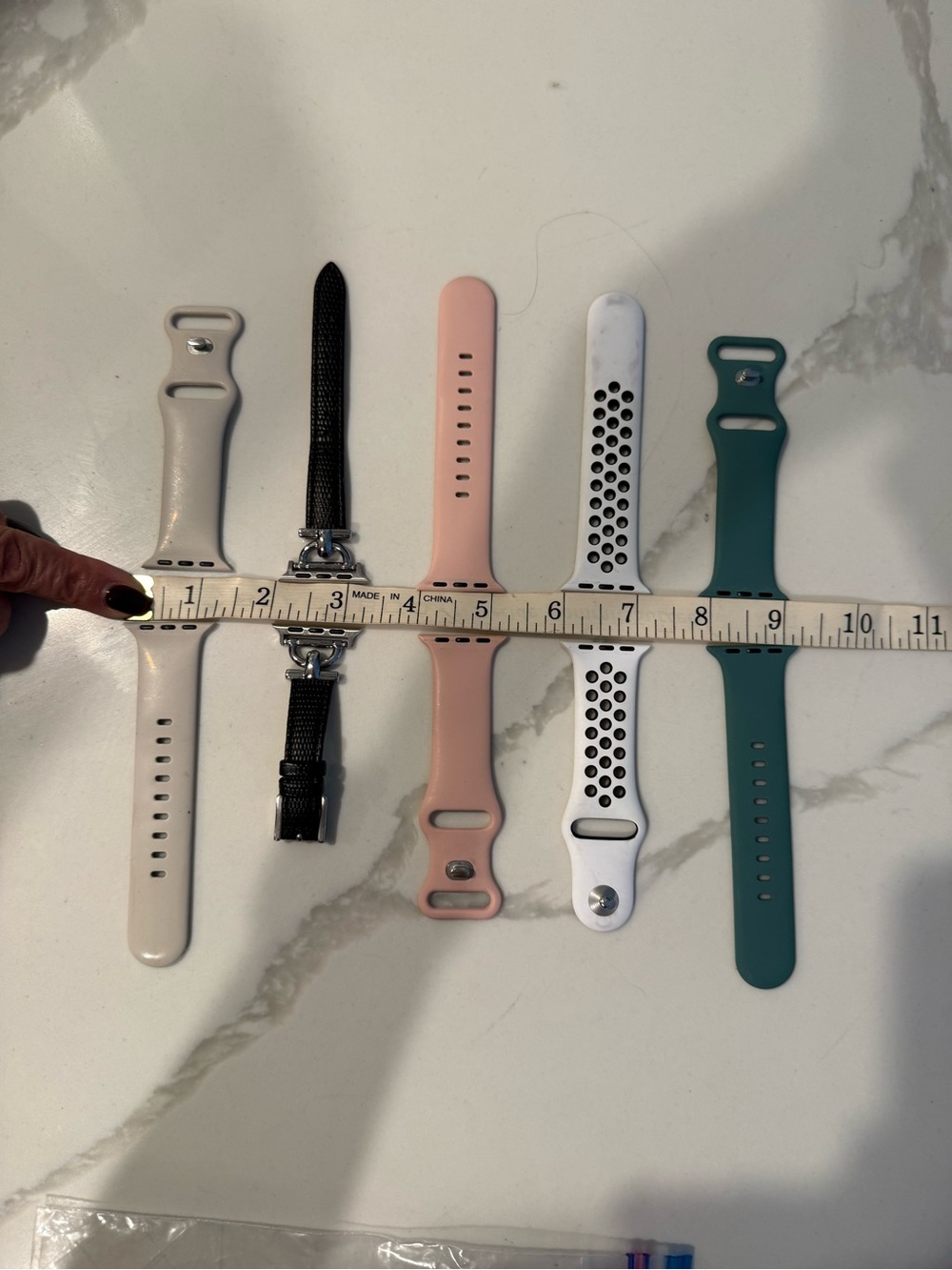 Silicone Replacement Smartwatch Bands - Pink, White & Teal